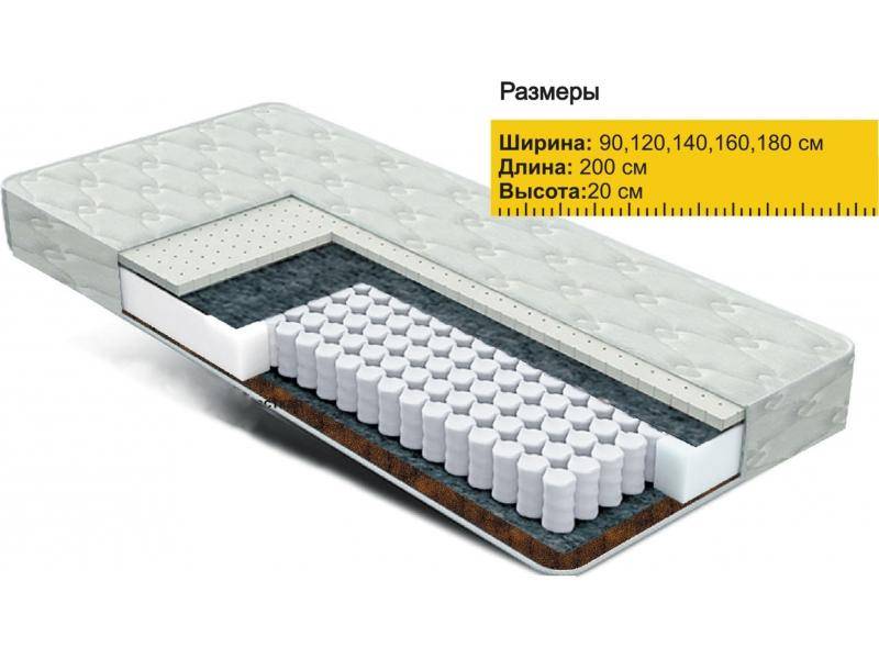 матрас независимые пружины латекс+кокос в Комсомольск-на-Амуре