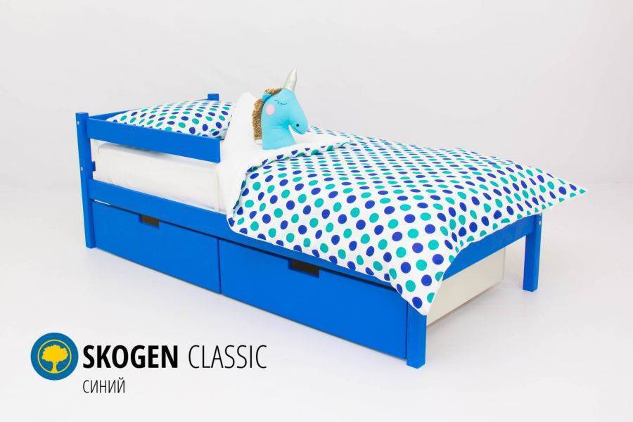 детская кровать skogen classic синий в Комсомольск-на-Амуре