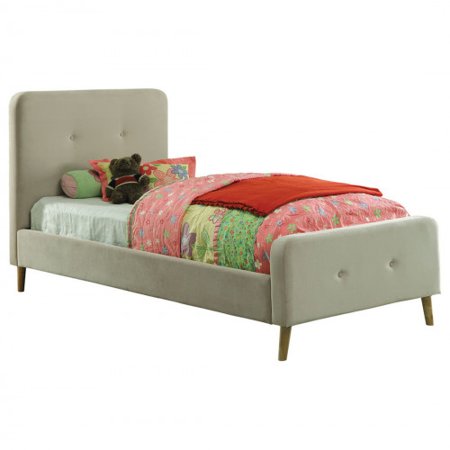 кровать button tufted flannelette beige 90х200 в Комсомольск-на-Амуре
