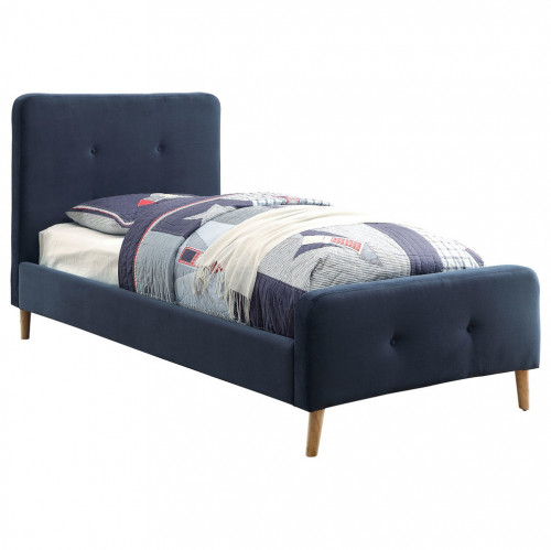кровать button tufted flannelette navy 140х200 в Комсомольск-на-Амуре