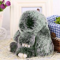 меховой зайка брелок зелёный в Комсомольск-на-Амуре