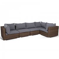 модуль прямой лунго с подушками на 2 персоны коричневый в Комсомольск-на-Амуре