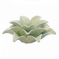подсвечник керамический в виде лотоса с золотыми лепестками flower lotus pale green medium, 12 см в Комсомольск-на-Амуре