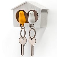 держатель+брелок для ключей двойной sparrow белый-желтый в Комсомольск-на-Амуре
