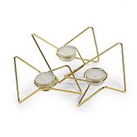 набор подсвечников золотых металлических для чайных свечей tri-angular loop, 7 см, 3 штуки в Комсомольск-на-Амуре