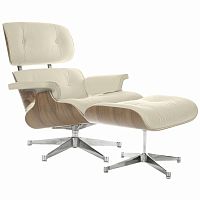 кресло eames style lounge chair & ottoman кремовое в Комсомольск-на-Амуре