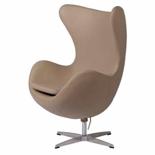 кресло egg chair кожа темно-бежевое в Комсомольск-на-Амуре