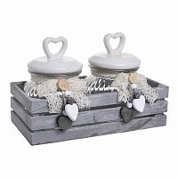 банка love с крышкой, набор 2 шт. на подставке серого цвета в Комсомольск-на-Амуре