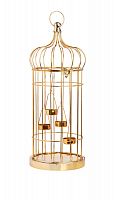 подсвечник-фонарь золотой на 4 свечи клетка shabby, 58 см в Комсомольск-на-Амуре