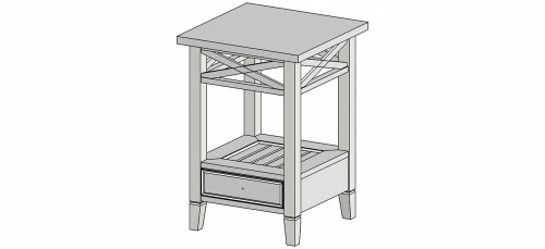 тумбочка прикроватная бретань с состариванием белая в Комсомольск-на-Амуре