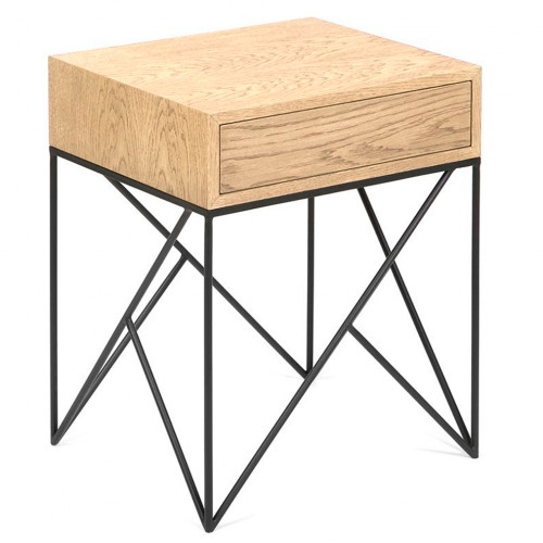 прикроватная тумба с ящиком prince светлый дуб темные ножки в Комсомольск-на-Амуре