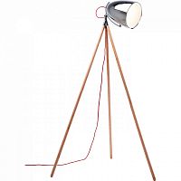 торшер chromatic tripod хром на деревянном основании в Комсомольск-на-Амуре