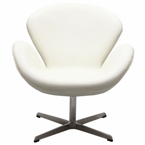 кресло swan chair экокожа белое в Комсомольск-на-Амуре