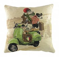 подушка с картинкой scooter dogs green в Комсомольск-на-Амуре