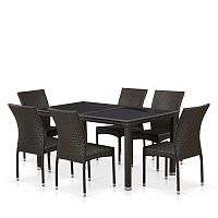 комплект плетеной мебели bers коричневый на 6 персон в Комсомольск-на-Амуре