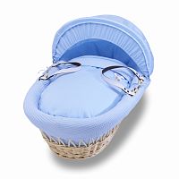 колыбель-переноска gift wicker moses basket натуральная, голубое белье в Комсомольск-на-Амуре