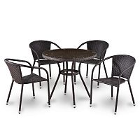 комплект мебели из искуственного ротанга ajop коричневый на 4 персоны в Комсомольск-на-Амуре