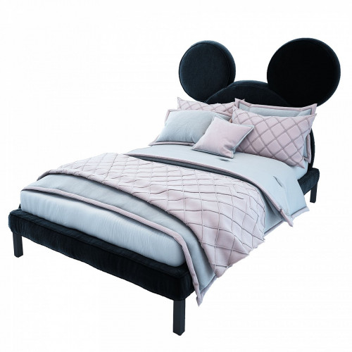 кровать детская односпальная 120х200 см черная mickey mouse в Комсомольск-на-Амуре