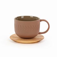 чашка с блюдцем tactile диаметр 9,4 коричневый в Комсомольск-на-Амуре