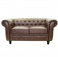 диван chesterfield трехместный прямой коричневый в Комсомольск-на-Амуре