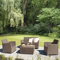 комплект мебели для отдыха со столиком fikop2 на 4 персоны бежевый в Комсомольск-на-Амуре