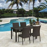 комплект плетеной мебели pire коричневый на 4 персоны в Комсомольск-на-Амуре