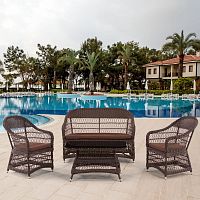 комплект мебели из искуственного ротанга lio светло-коричневый на 4 персоны в Комсомольск-на-Амуре