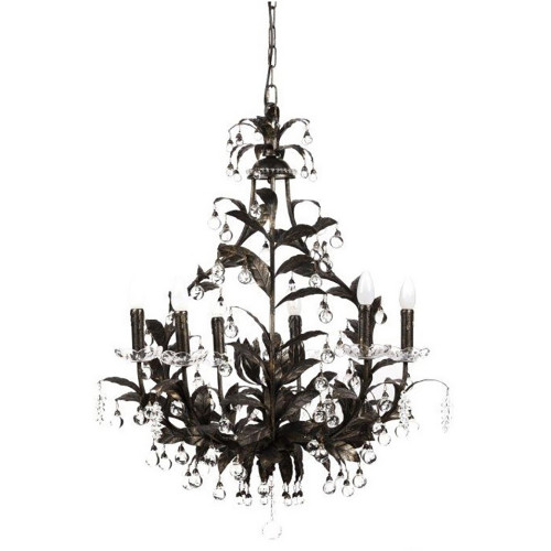 люстра 19th c. rococo iron & smoke crystal round чёрная в Комсомольск-на-Амуре