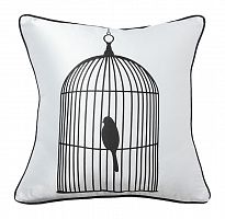 подушка с птичкой в клетке birdie in a cage white в Комсомольск-на-Амуре