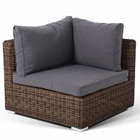 модуль угловой лунго с подушками на 4 персоны коричневый в Комсомольск-на-Амуре