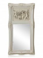 зеркало настенное прямоугольное в высокой белой раме францини distressed chalk white в Комсомольск-на-Амуре