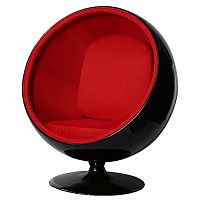 кресло eero ball chair черно-красное в Комсомольск-на-Амуре