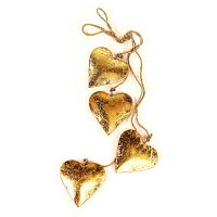 гирлянда новогодняя подвесная сердца золотые golden hearts, 65 см в Комсомольск-на-Амуре