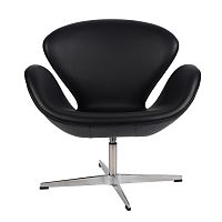 кресло arne jacobsen style swan chair черное в Комсомольск-на-Амуре