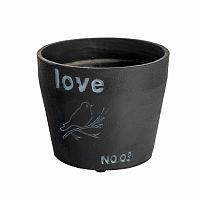 цветочный горшок love чёрный в Комсомольск-на-Амуре