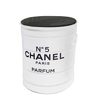 декоративная бочка- пуф chanel №5 white m в Комсомольск-на-Амуре