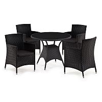 обеденный комплект из искусственного ротанга черный на 4 персоны в Комсомольск-на-Амуре