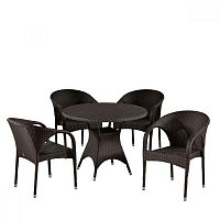 комплект плетеной мебели tyw коричневый на 4 персоны в Комсомольск-на-Амуре