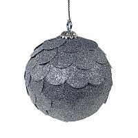 шар новогодний серебряный с блестящими чешуйками paper ball, 10 см в Комсомольск-на-Амуре