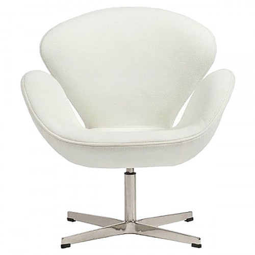 кресло swan chair кашемир белое в Комсомольск-на-Амуре