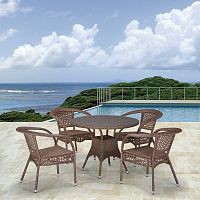комплект мебели из искуственного ротанга sibe светло-коричневый на 4 персоны в Комсомольск-на-Амуре