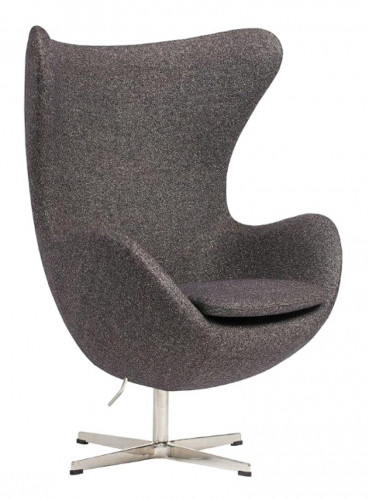кресло egg chair кашемир серое в Комсомольск-на-Амуре