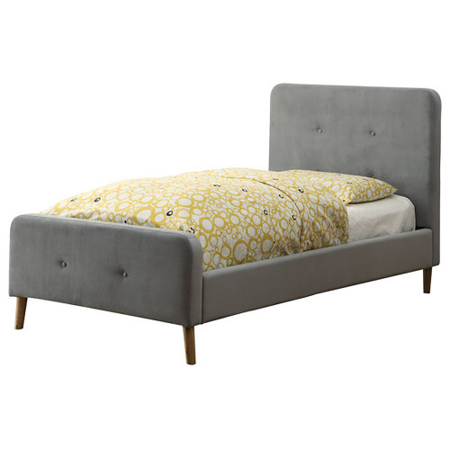 кровать button tufted flannelette gray 140х200 в Комсомольск-на-Амуре