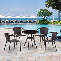 комплект мебели из искуственного ротанга lola коричневый на 4 персоны в Комсомольск-на-Амуре