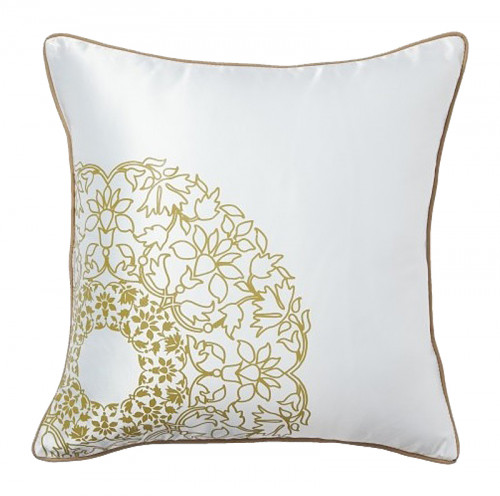 подушка с золотыми цветами flower weaving white в Комсомольск-на-Амуре