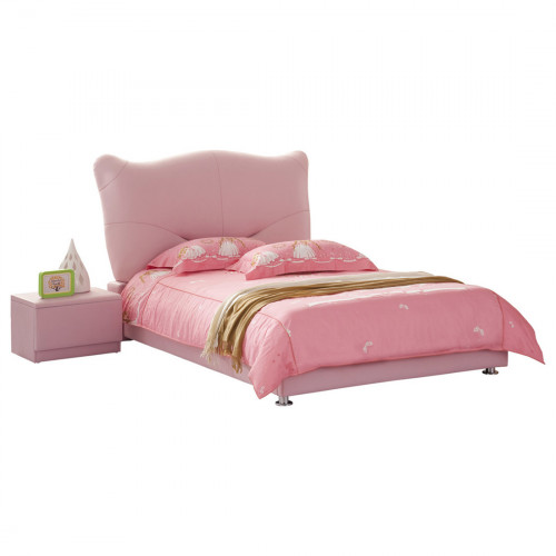 кровать pink leather kitty 140х200 в Комсомольск-на-Амуре