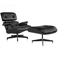 кресло eames style lounge chair черное в Комсомольск-на-Амуре