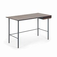 стол mahon desk ореховый шпон, mdf матовый графит в Комсомольск-на-Амуре