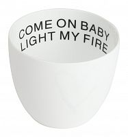 подсвечник белый фарфоровый с надписью внутри come on baby light my fire, 6,5 см в Комсомольск-на-Амуре