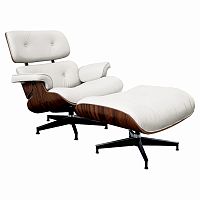 кресло lounge chair & ottoman белое в Комсомольск-на-Амуре